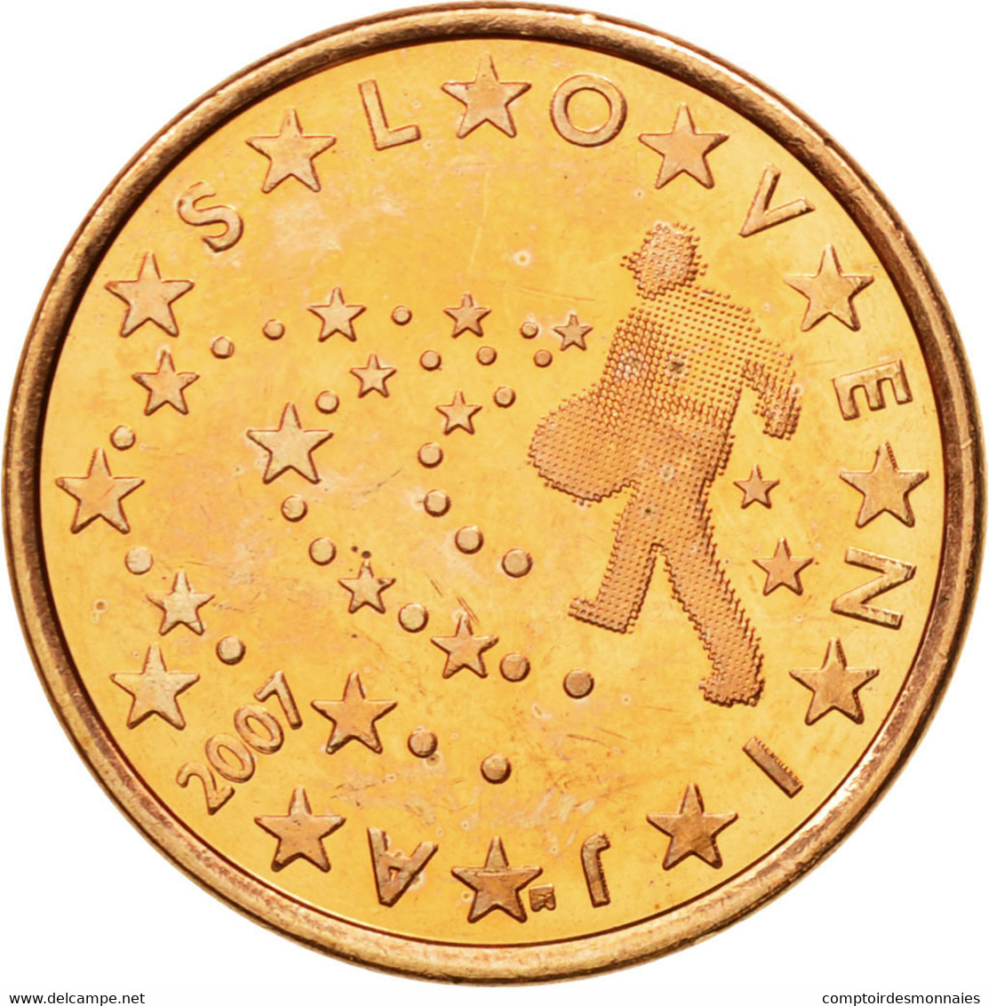 Slovénie, 5 Euro Cent, 2007, SUP+, Copper Plated Steel, KM:70 - Slovenië