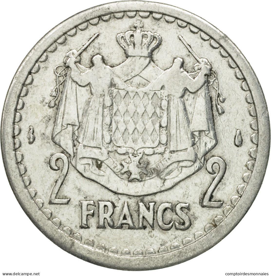 Monnaie, Monaco, Louis II, Bazor, 2 Francs, Undated (1943), Paris, TTB - 1922-1949 Louis II