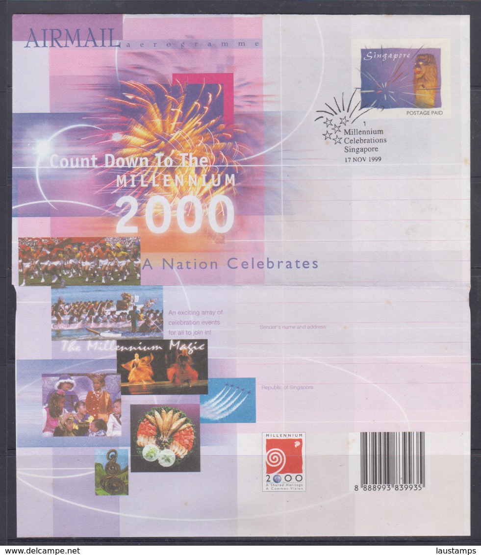 Singapore 1999 Millennium Celebrations Aerogramme(CTO) - Singapore (1959-...)