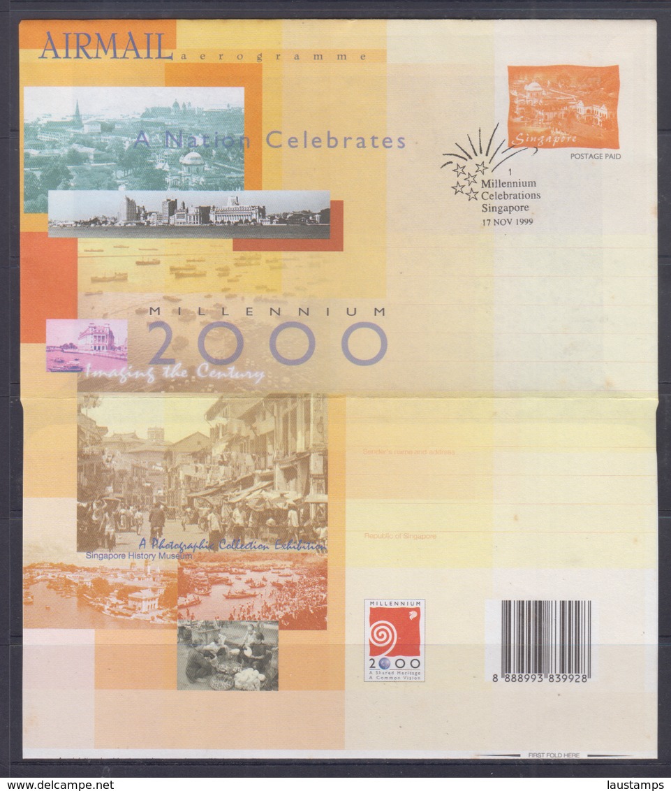 Singapore 1999 Millennium Celebrations Aerogramme(CTO) - Singapore (1959-...)