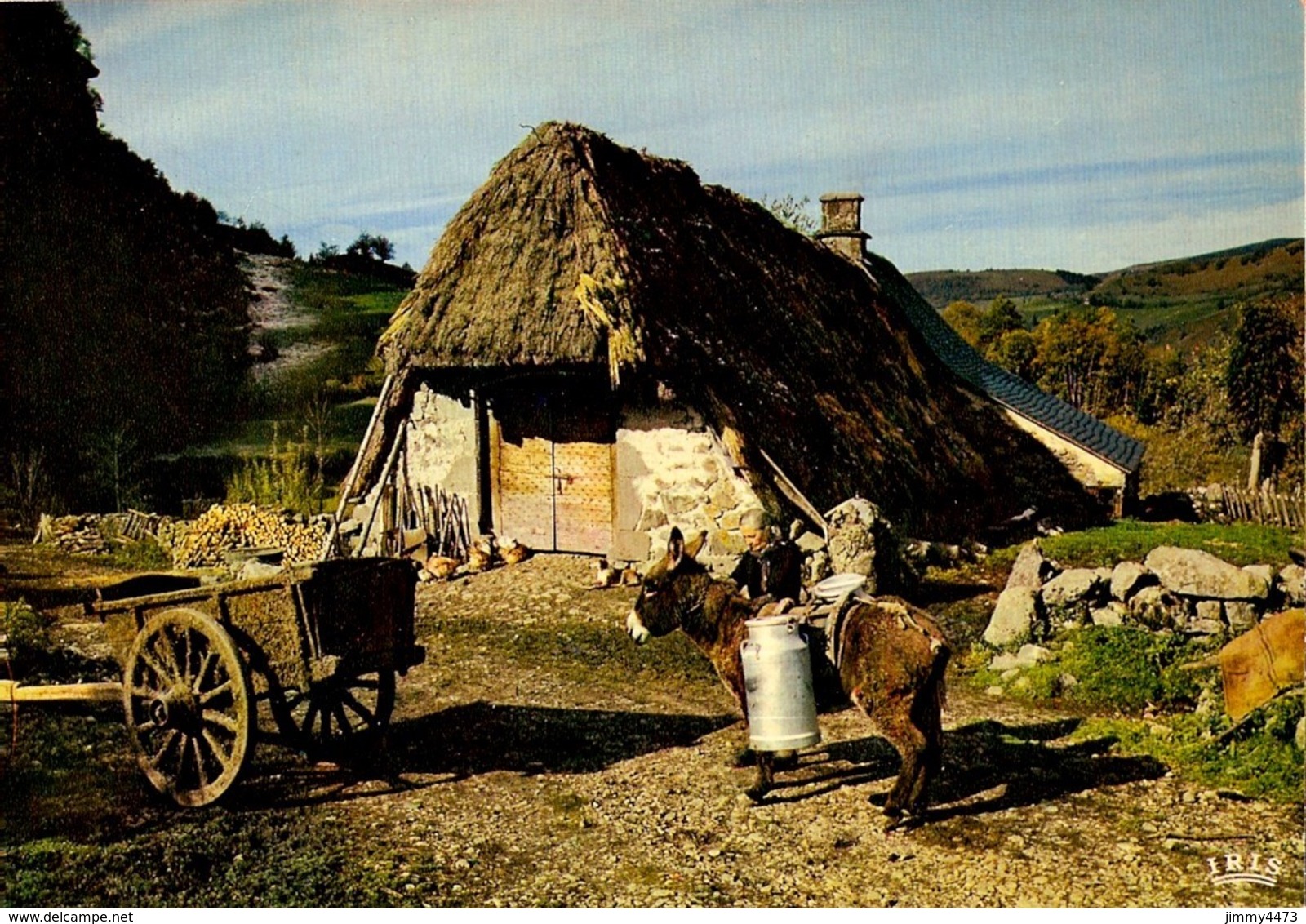 CPM - Vieux Buron Au Toit De Chaume - Âne Et Charrette - EN AUVERGNE - N°15/146 - Edit. " Théojac " Limoges - Fermes