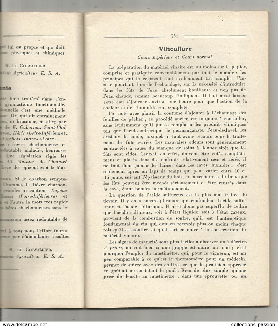 Scolaire, Centre D"enseignement Rural Par Correspondance , 06-07-08/1935, ANGERS, 78 Pages, 5 Scans  , Frais Fr 2.95 E - 18 Ans Et Plus