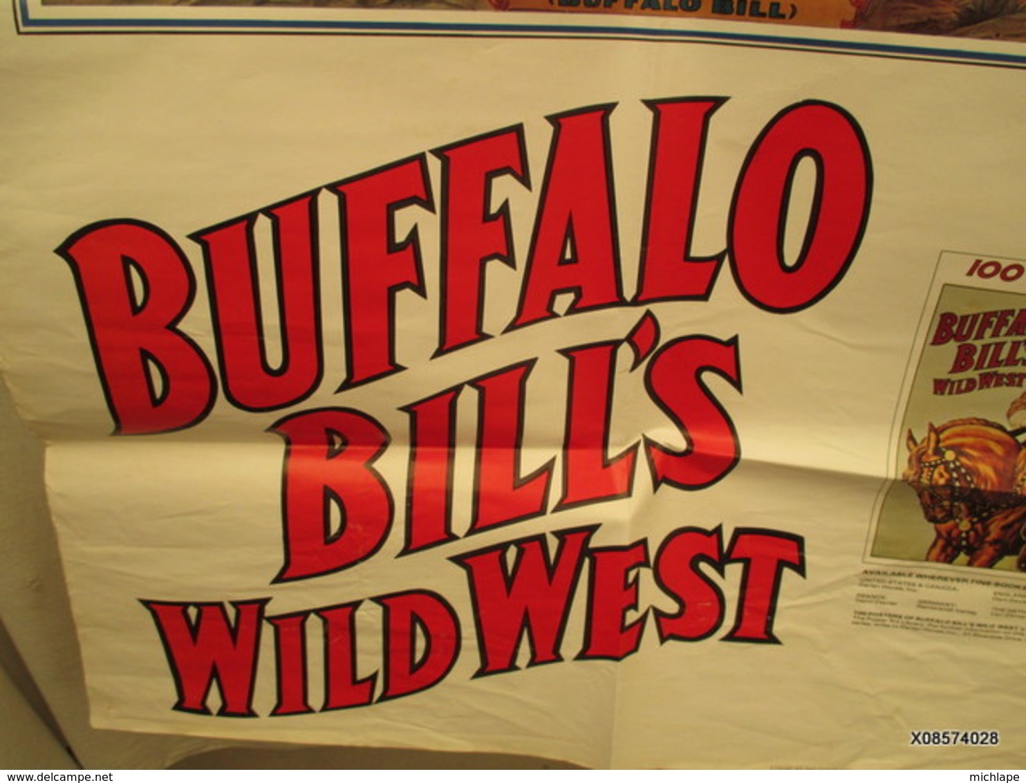 Une  Affiche De Buffalo Bill's  114 Cm  Sur 73 Cm- 1976- - Sammlerwaffen