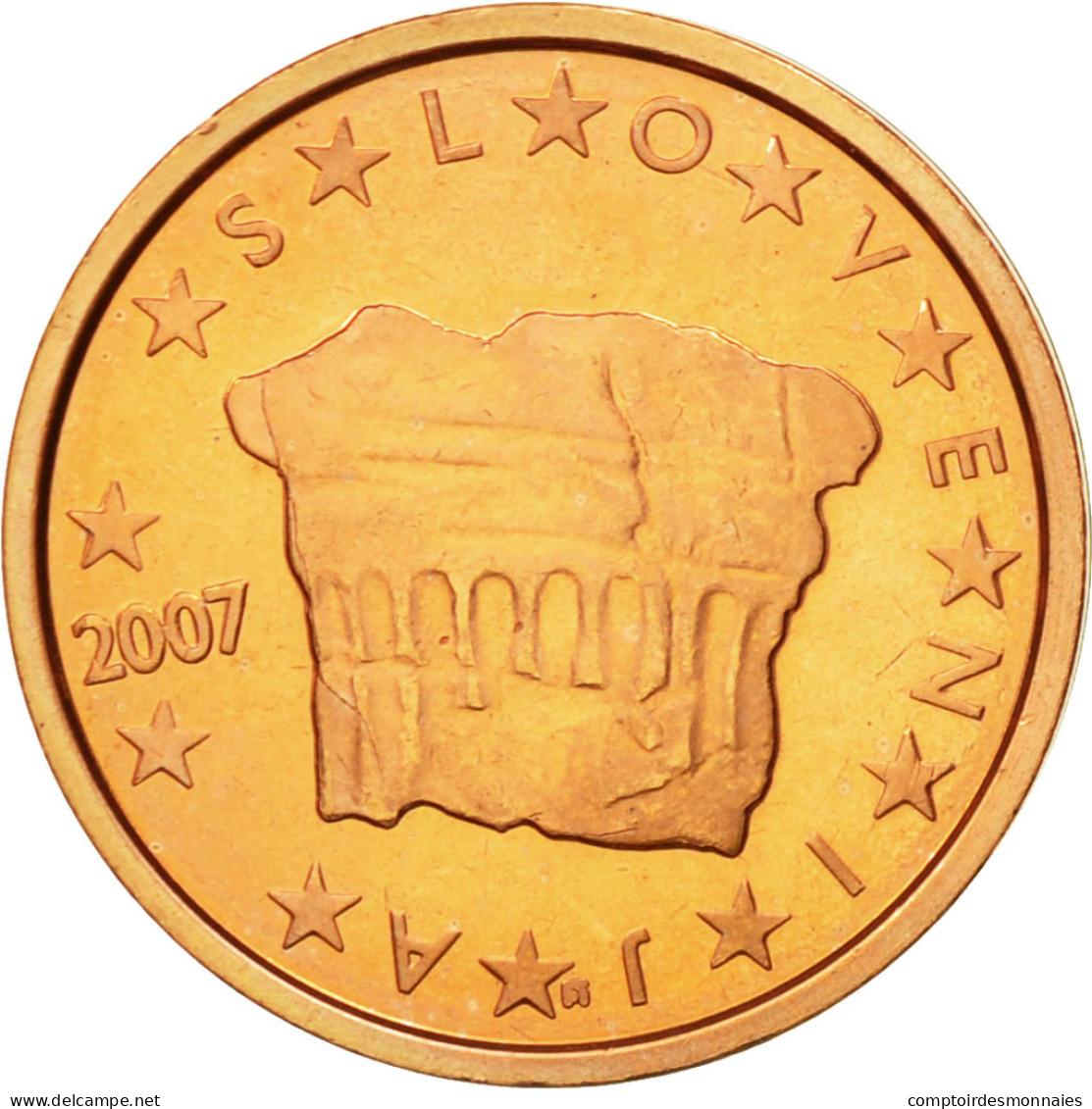 Slovénie, 2 Euro Cent, 2007, SPL, Copper Plated Steel, KM:69 - Slowenien