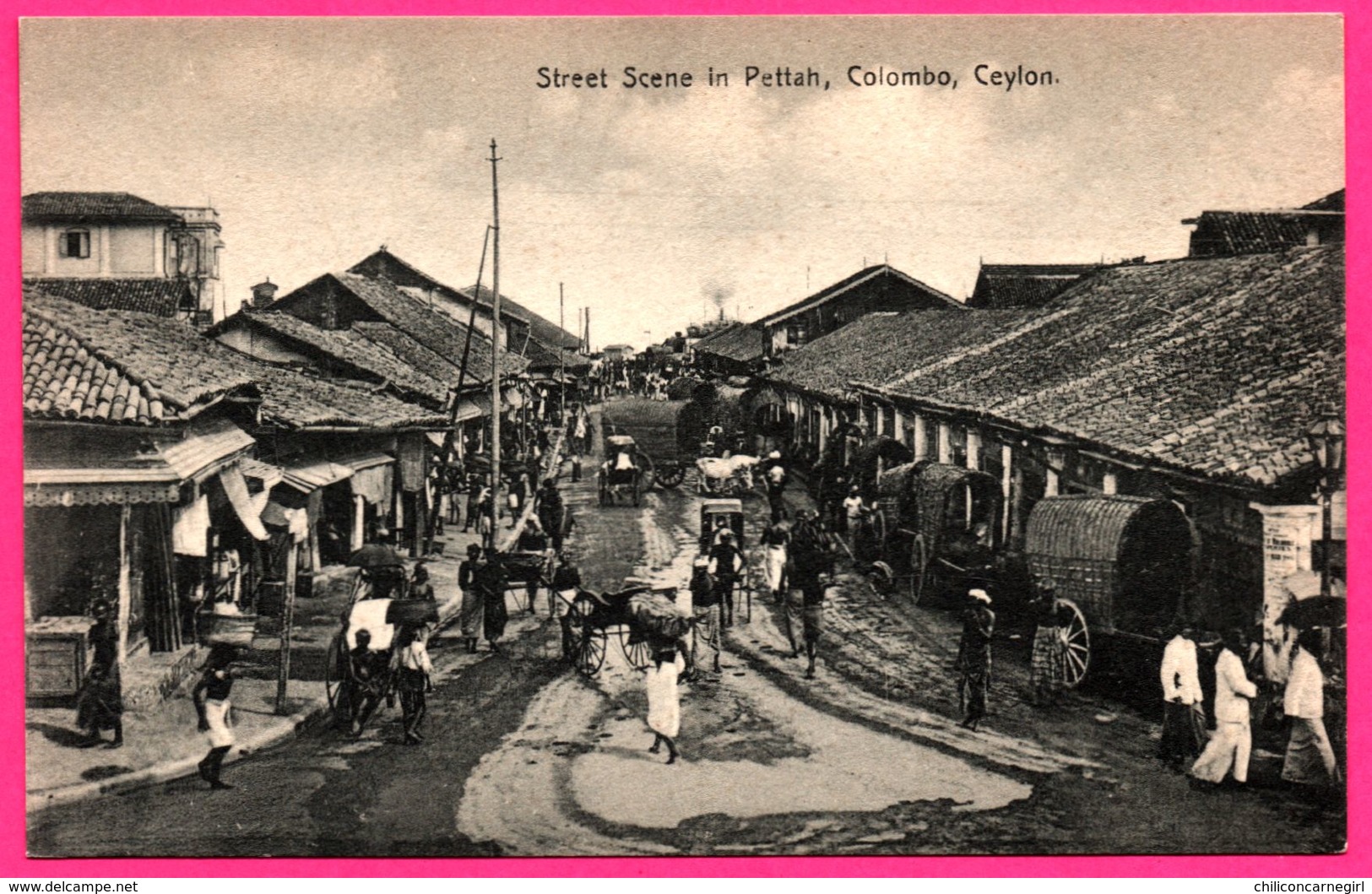 Colombo - Ceylon - Street Scene In Pettah - Bullock - Charrette - Pousse Pousse - Animée - PLATE Ltd N° 79 - Sri Lanka (Ceylon)