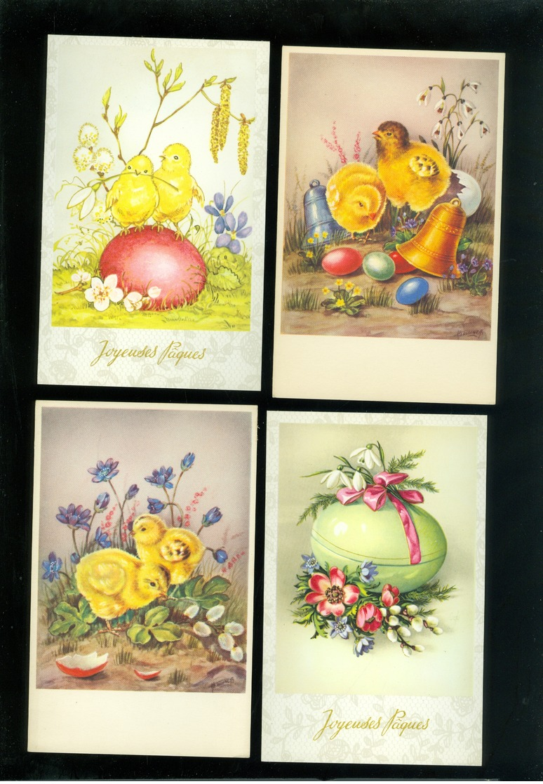 Beau lot de 60 cartes postales fantaisie  Pâques     Mooi lot 60 postkaarten fantasie  Pasen - 60 scans