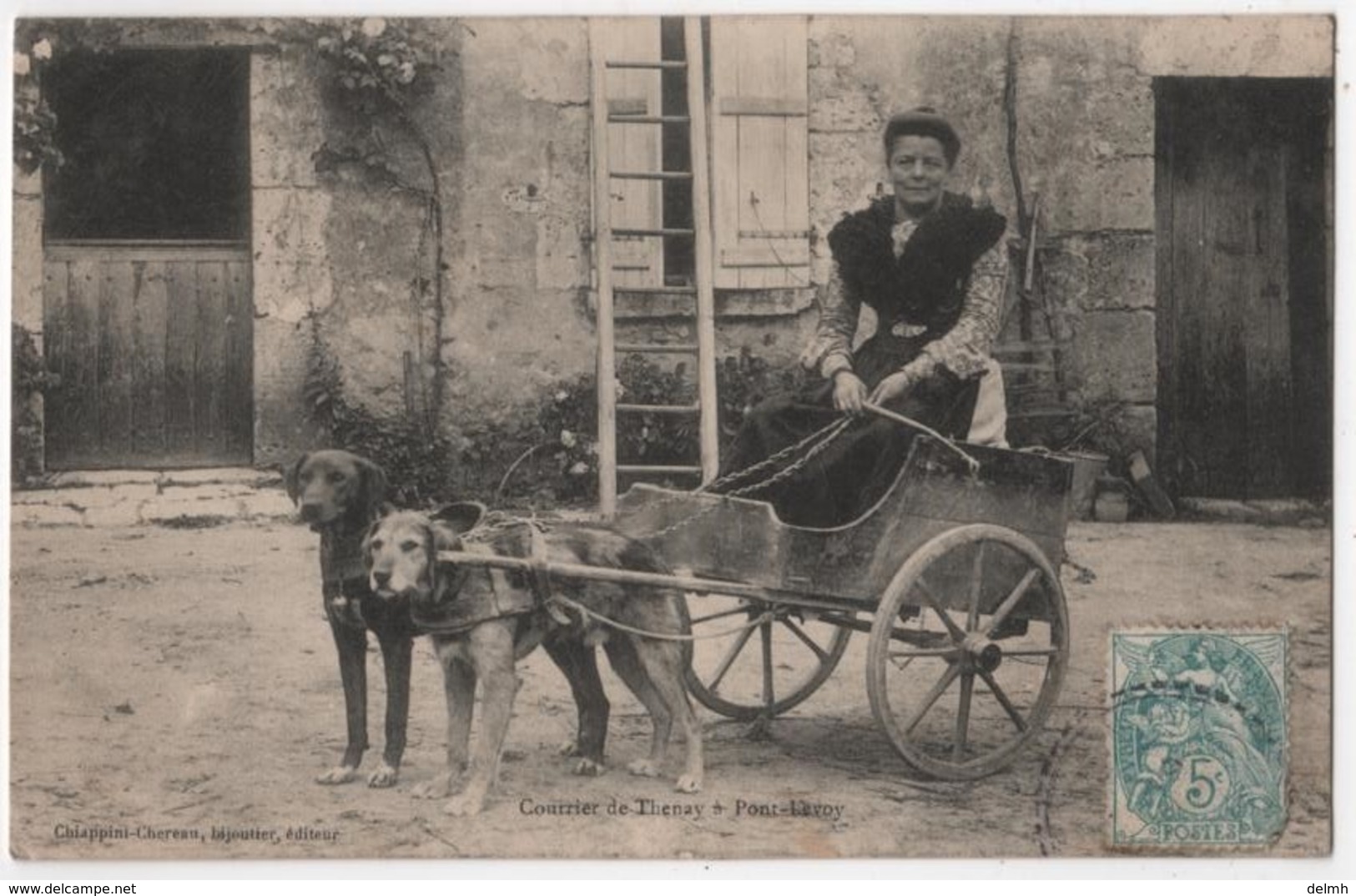 CPA 41 Courrier De THENAY à PONTLEVOY Voiture à Chiens - Autres & Non Classés