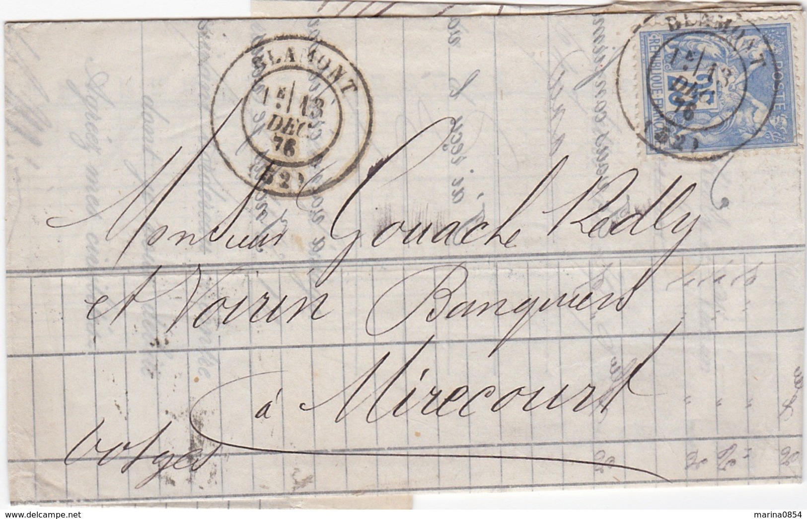 F 128 - Meurthe Et Moselle - De Blâmont à Mirecourt - Sage N° 78 - Cachet Type 17 - 1849-1876: Klassik