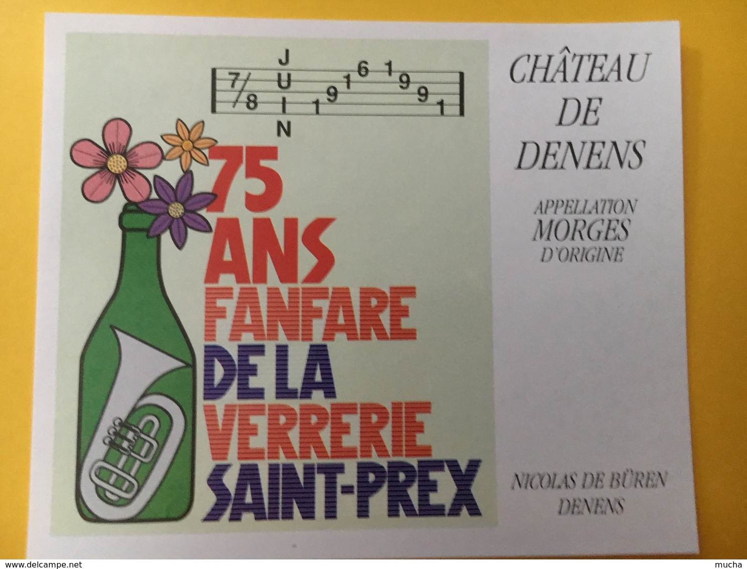 8738 - 75 Ans Fanfare De La Verrerie Saint-Prex 1916-1991 Suisse 2 étiquettes - Musique