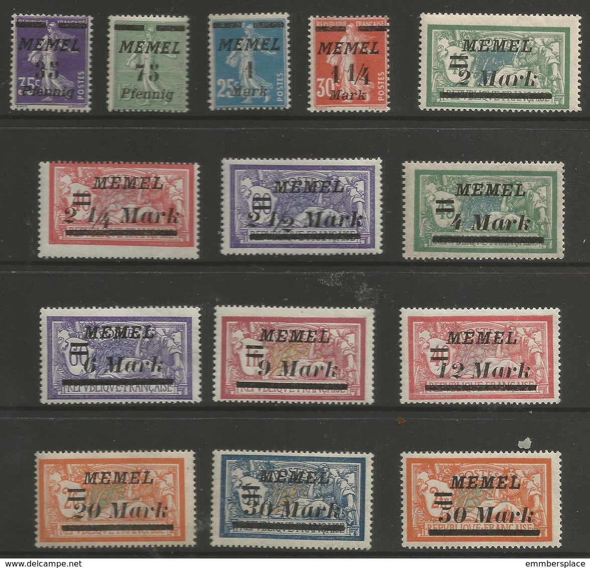 Memel (Klaipeda) - 1922 Sower/Merson Surcharges (September 1922 Issue)    Sc 58 Up - Unused Stamps