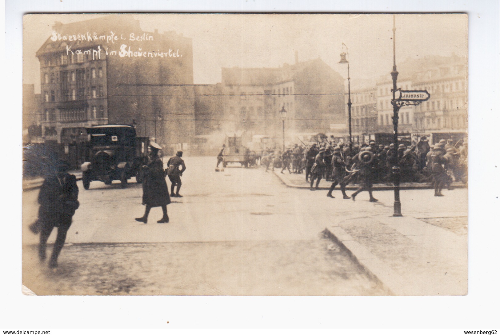 Berlin Strassenkampfe Revolution Spartakiste Kampf Im Scheunenviertel 1918/1919 OLD PHOTOPOSTCARD 2 Scans - War 1914-18