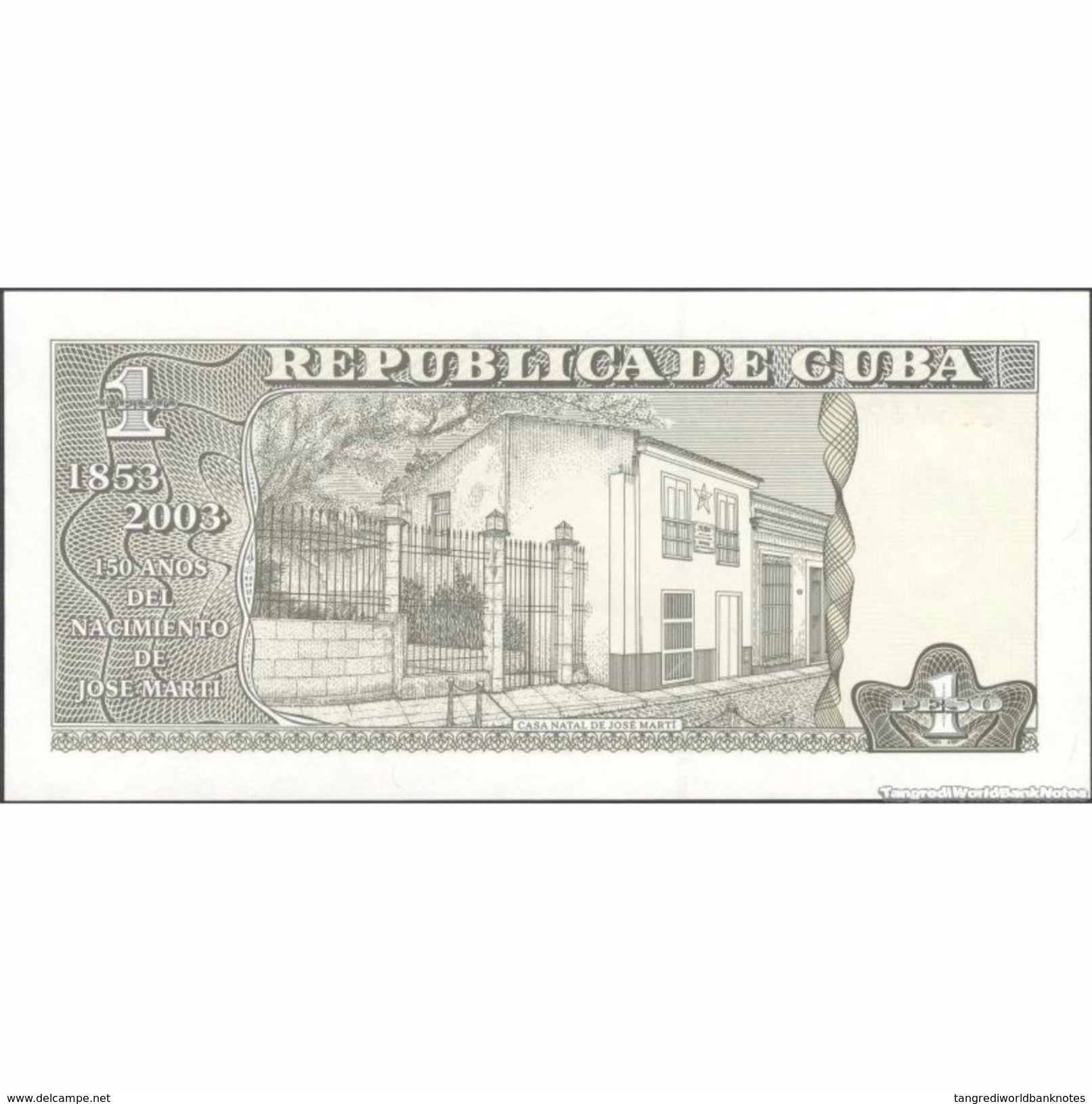 TWN - CUBA 125 - 1 Peso 2003 150th Ann. José Marti - Serie GC-01 UNC - Cuba