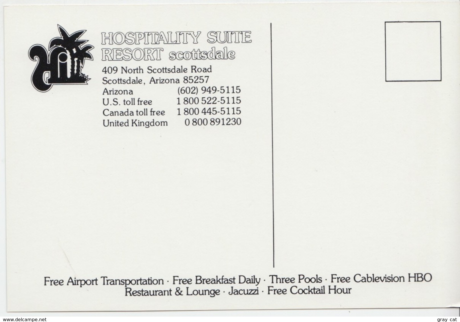 HOSPITALITY SUITE RESORT, Scottsdale, Arizona, –  Unused Postcard [21735] - Scottsdale