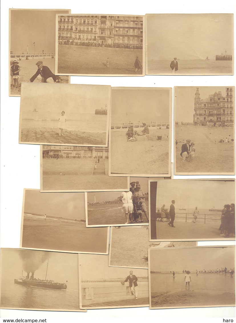 Lot De 14 Photos/ Foto's ( 5,5 X 8 Cm ) - OOSTENDE / OSTENDE +/- 1930 - Lieux