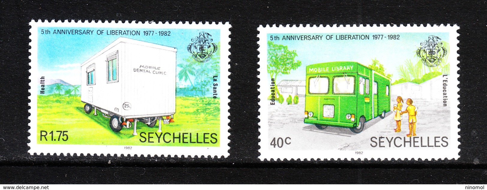 Seychelles  - 1982.  Autoambulanza E Autolibreria. Ambulance And Car Library. MNH - Sonstige (Land)