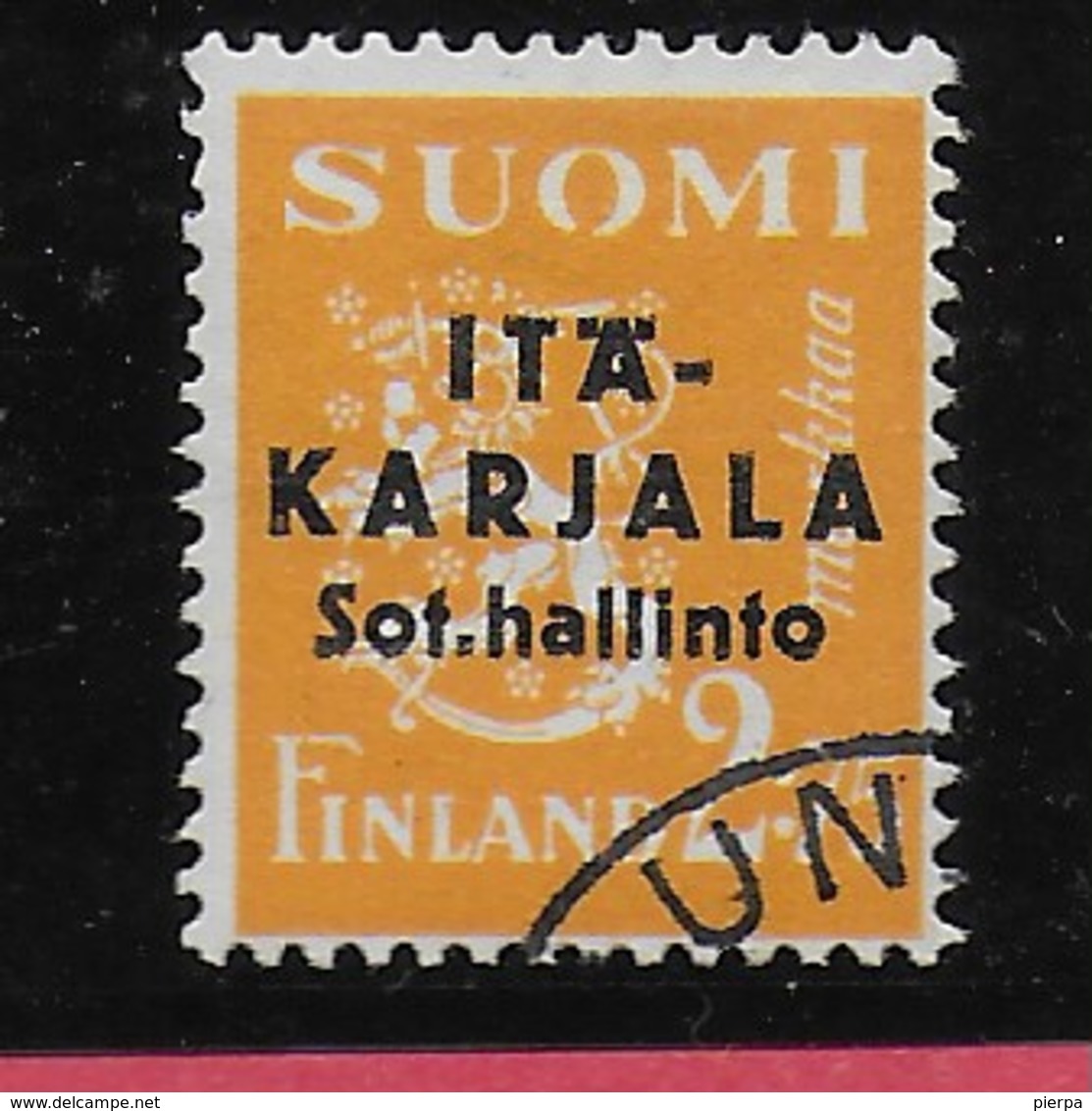 CARELIA - OCC. FINLANDESE - 1941 -2M SOPR. NERA (YVERT 3) - USATO - Local Post Stamps