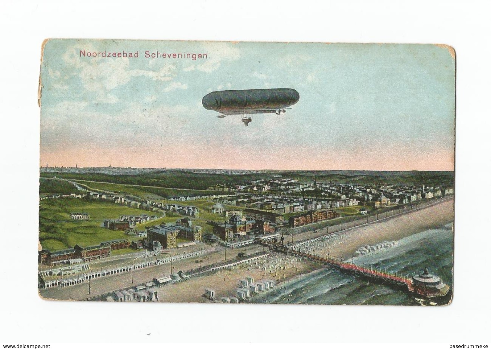 Noordzeebad Scheveningen Met Zeppelin (1913). - Scheveningen