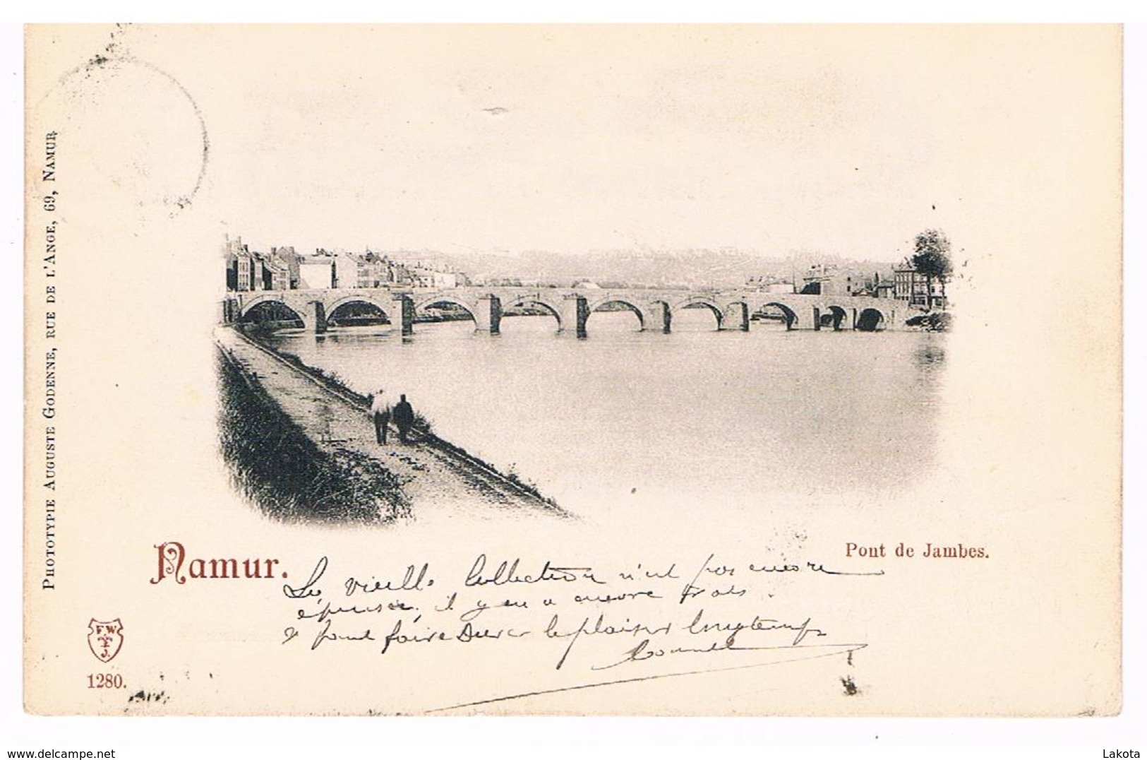 CPA Pionnière Dos Non Divisé: NAMUR  Le Pont De Jambes - Namur