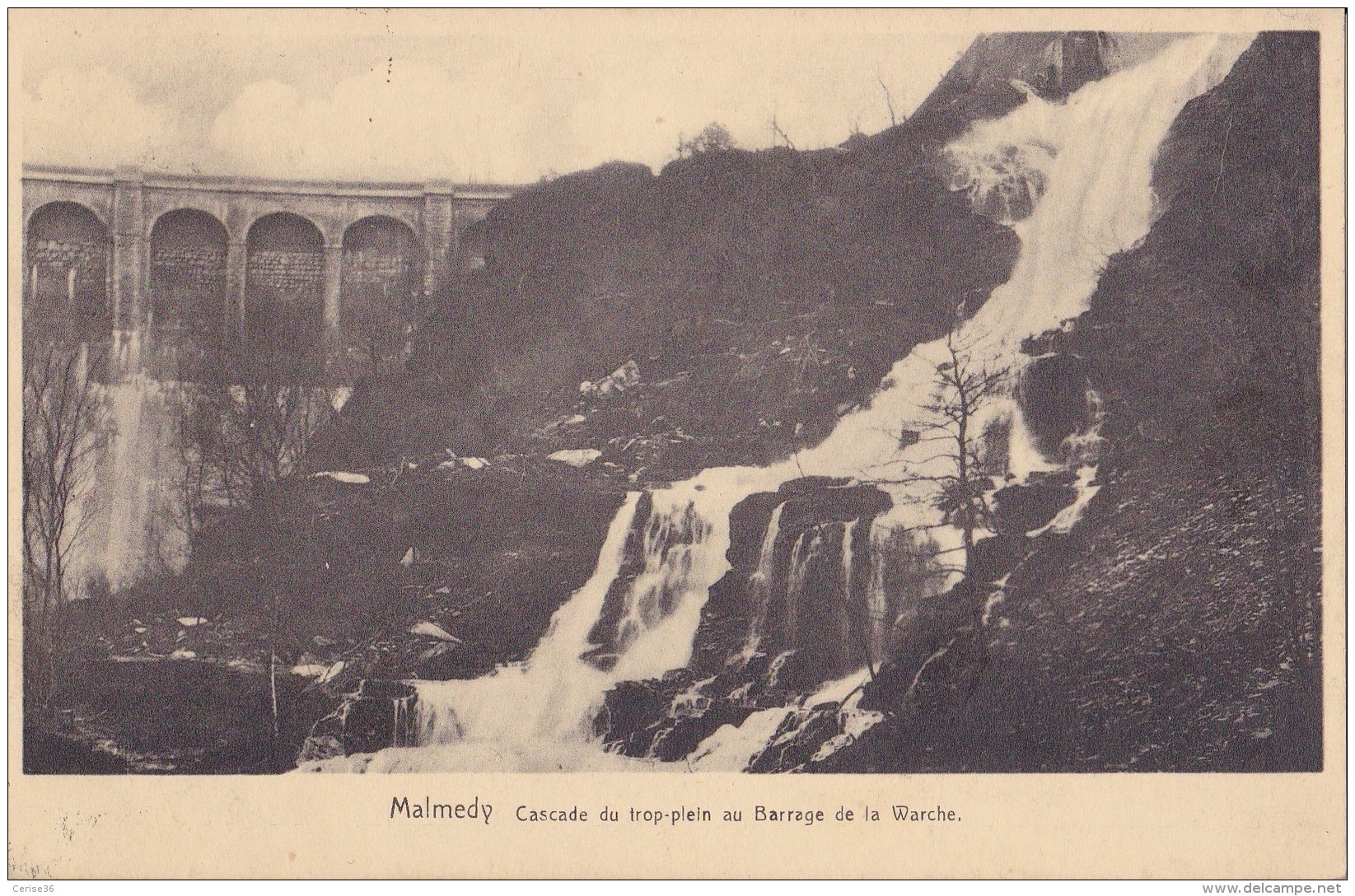 Malmedy Cascade Du Trop-plein Au Barrage De La Warche Circulée En 1937 - Malmedy