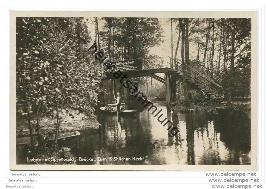 Lehde - Brücke Zum Fröhlichen Hecht - Original Gaslicht Photographie - Luebbenau
