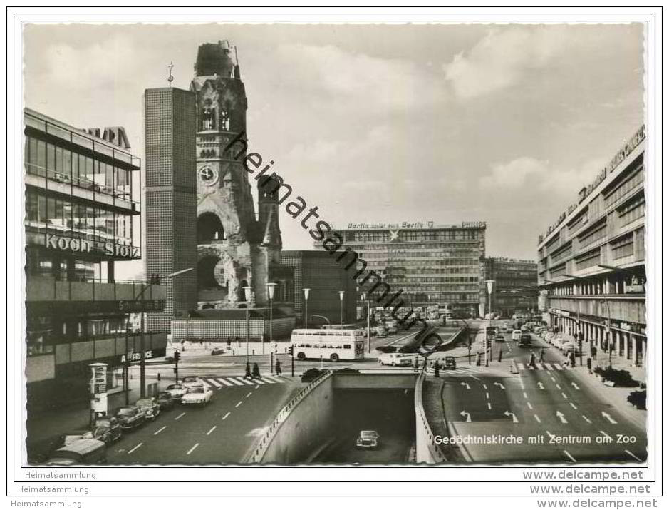 Berlin - Gedächtniskirche Mit Zentrum Am Zoo - Budapester-Strasse - Foto-AK Grossformat 60er Jahre - Charlottenburg