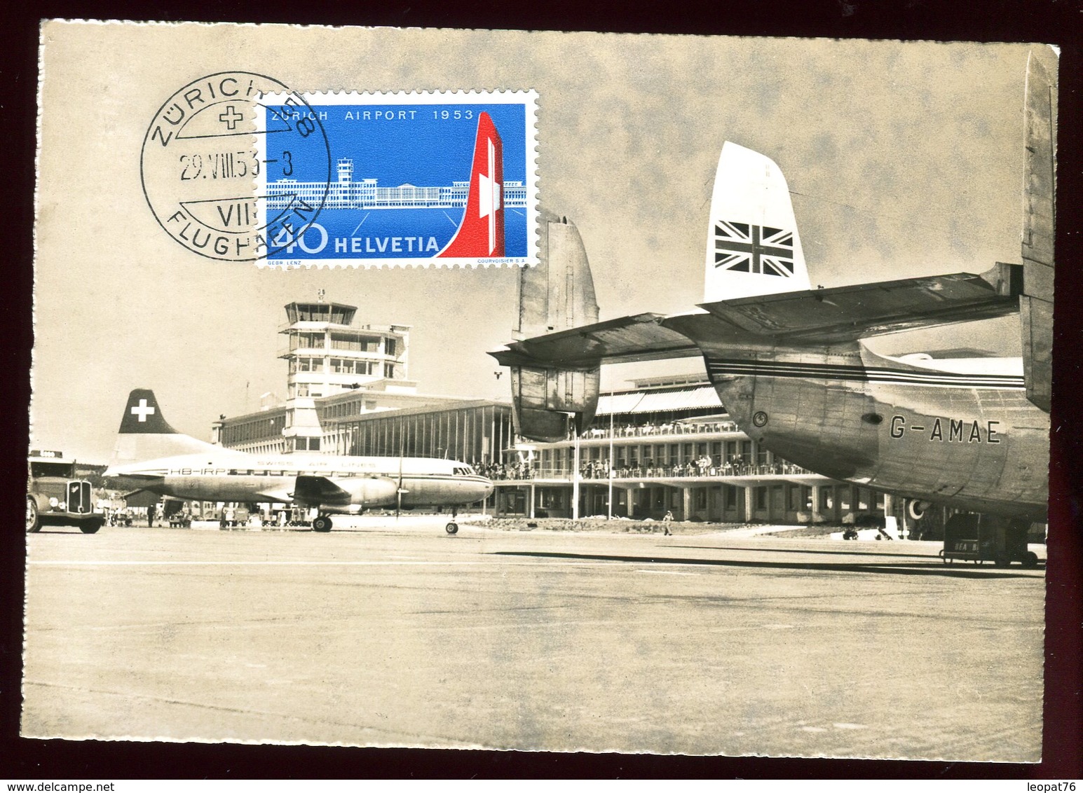 Suisse - Carte Maximum 1953 - Aéroport De Zurich - Maximumkarten (MC)