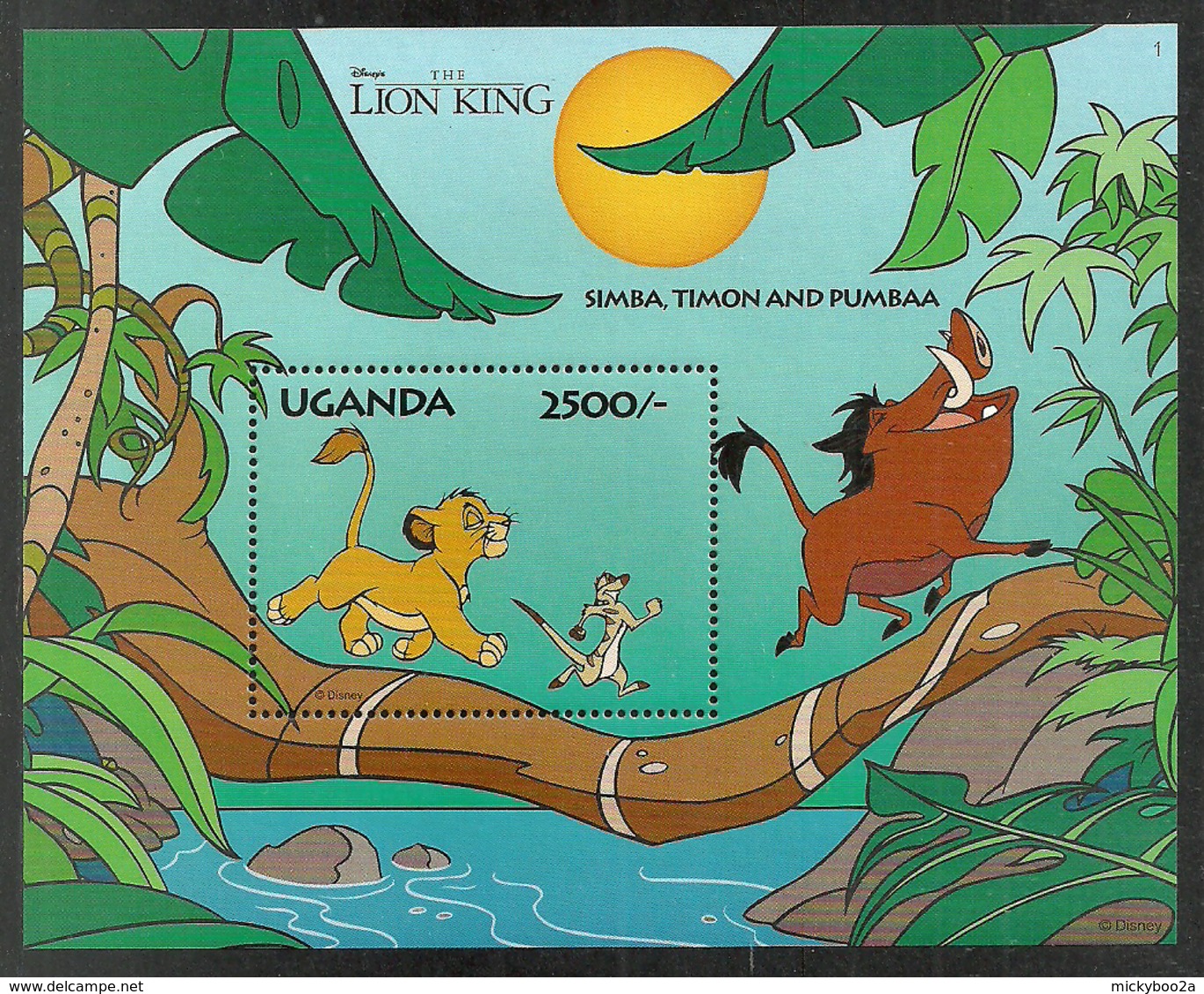 UGANDA 1994 DISNEY LION KING WILDLIFE ELEPHANTS BIRDS MONKEYS SET OF 6 M/SHEETS MNH - Uganda (1962-...)