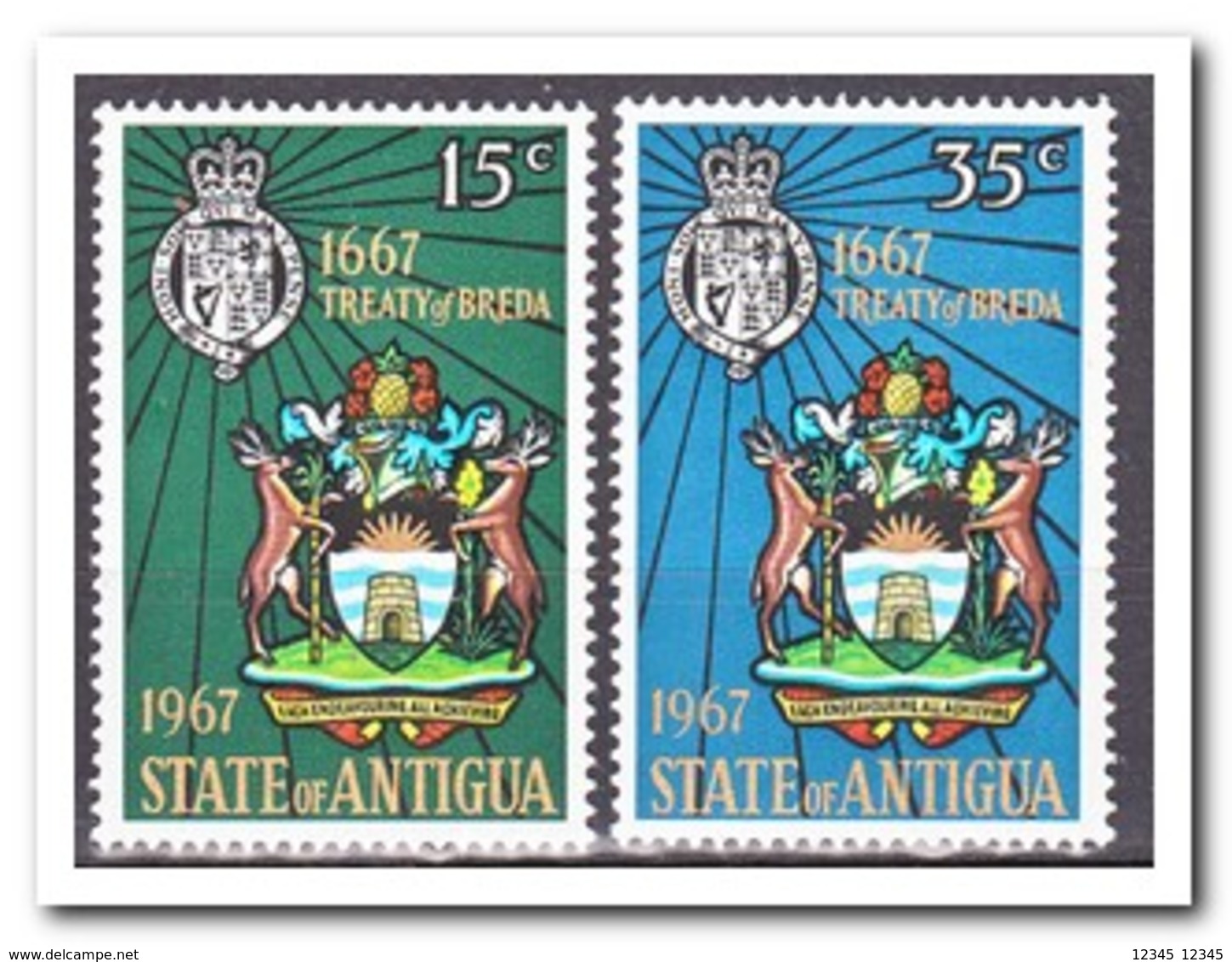 Antigua 1967, Postfris MNH, Coat Of Arms Change, 300 Years Contract Of Breda - Antigua En Barbuda (1981-...)