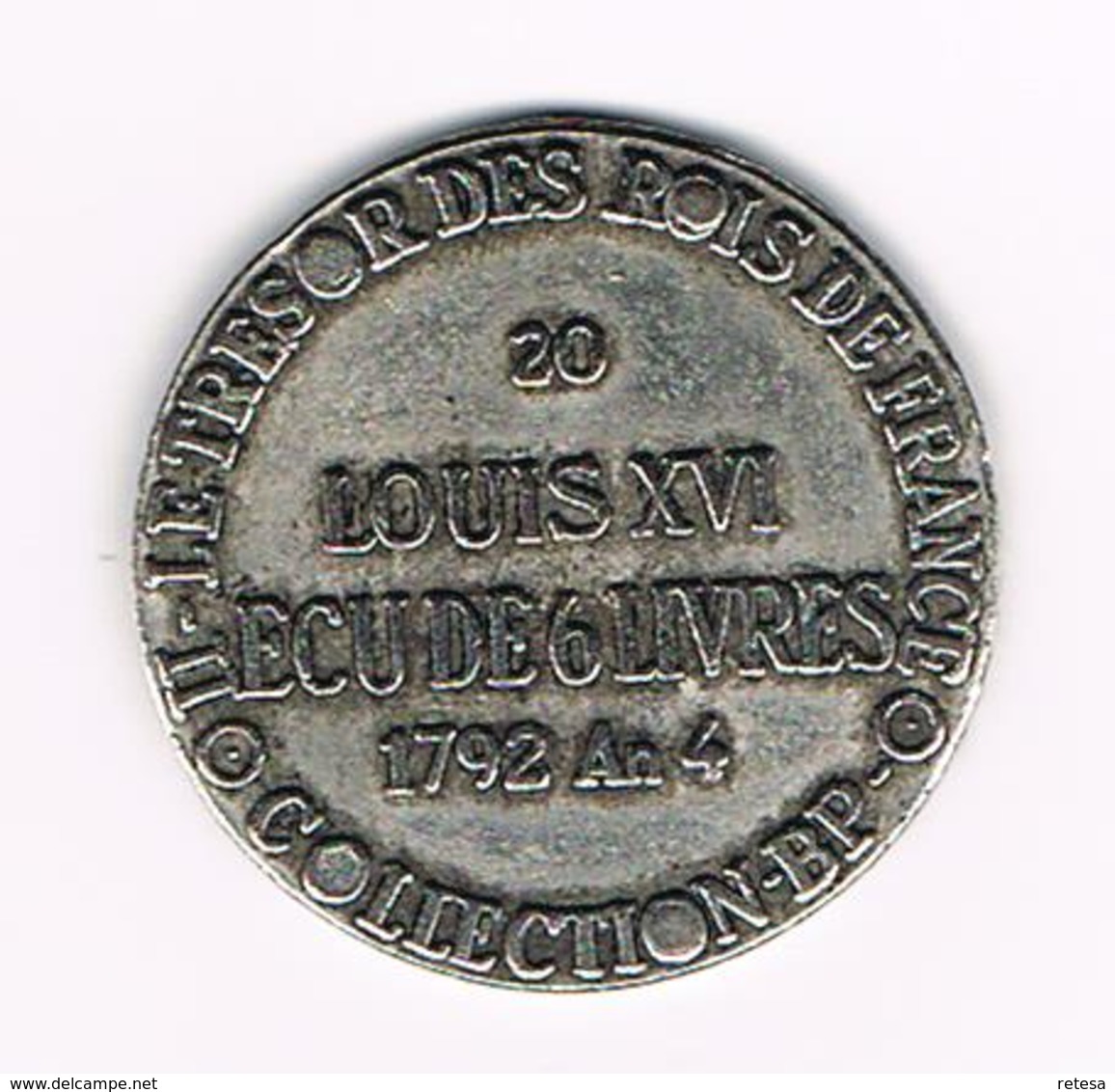 )  PENNING  COLLECTION - BP - LOUIS XVI ROI DES FRANCOIS 1792 - Elongated Coins