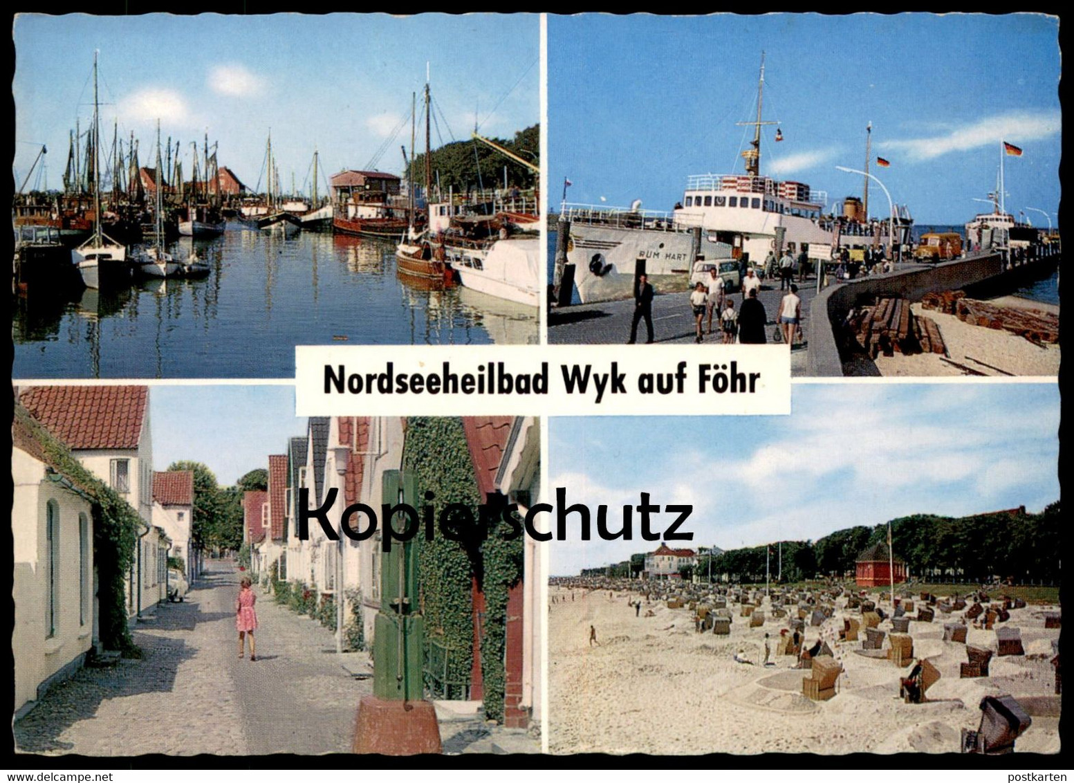 ÄLTERE POSTKARTE WYK AUF FÖHR SCHIFF RÜM HART LANDUNGSBRÜCKE HAFFE CARL-HAEBERLIN-STRASSE Ansichtskarte AK Postcard Cpa - Föhr