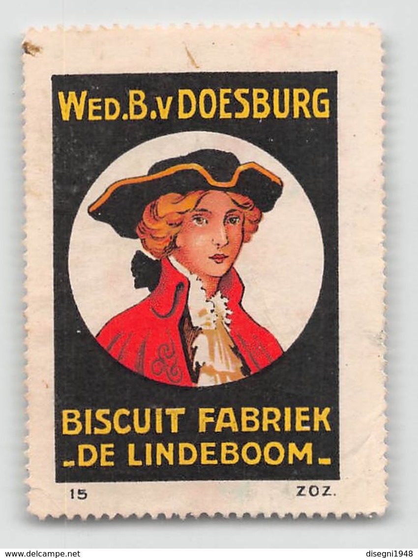 07441 "WED. B. V. DOESBURG - BISCUIT FABRIEK - DE LINDEBOOM" ERINN. ORIG., MAI APPLICATO - Erinnofilia