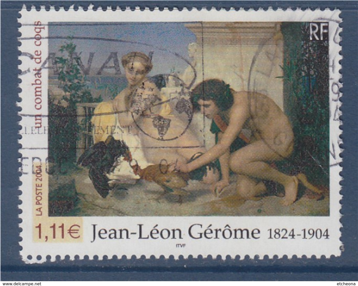 = Jean-Léon Gérôme Un Combat De Coq, Détail Tableau Du Peintre N°3660 Oblitéré - Gebraucht