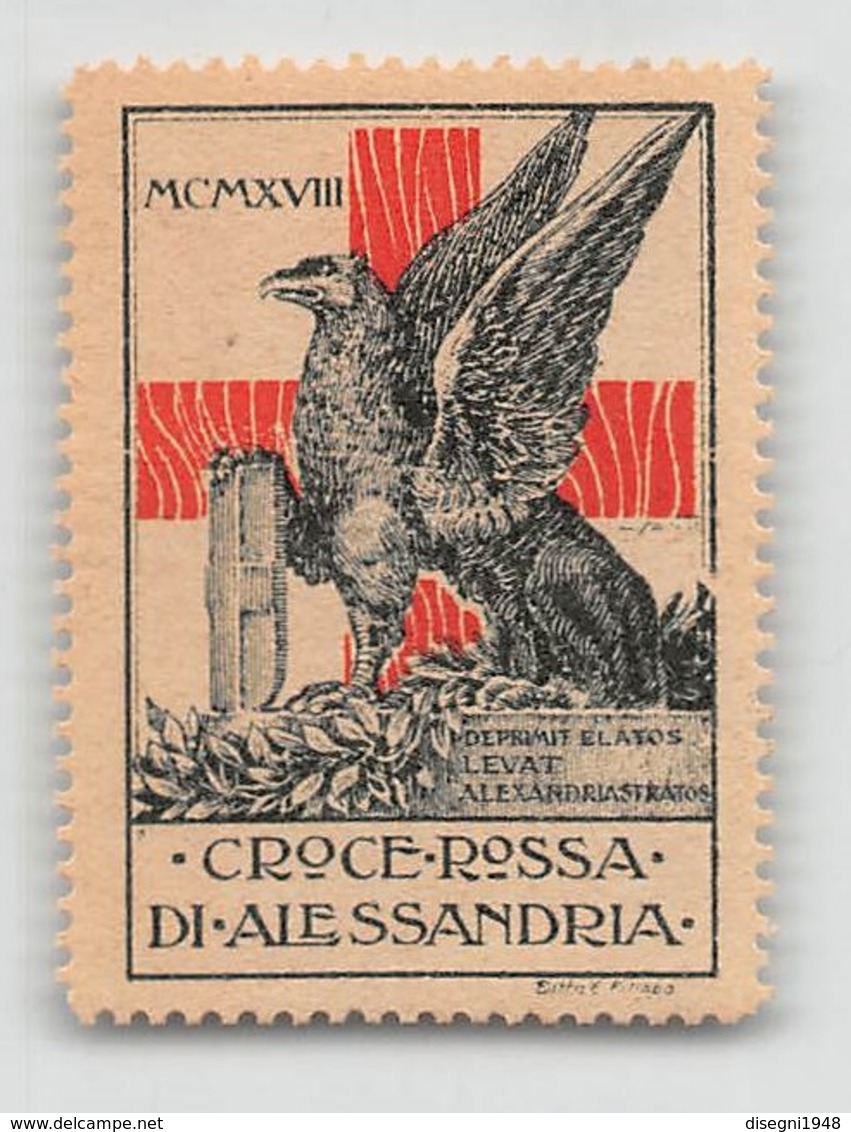 07442 "CROCE ROSSA DI ALESSANDRIA - MCMXVIII (1918)" ERINN. ORIG., MAI APPLICATO - Erinnophilie