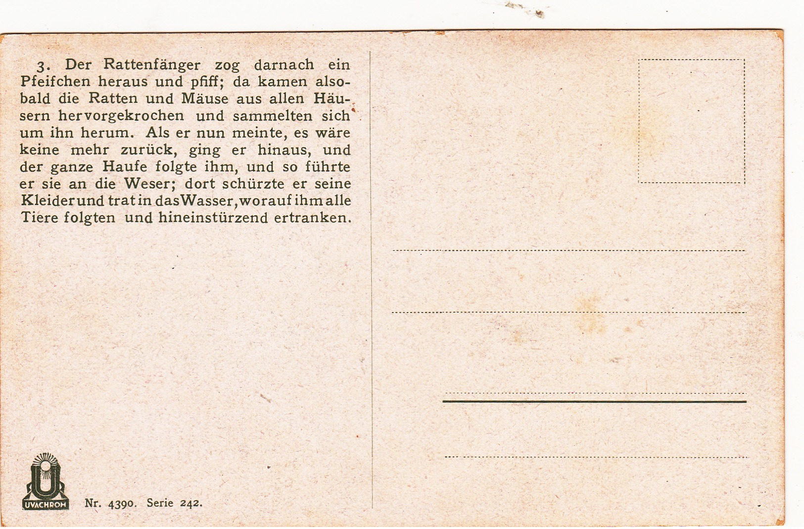 Old Card Of Rattenfanger Von Hameln A.d. Weser,Lower Saxony, Germany.,S55. - Hameln (Pyrmont)