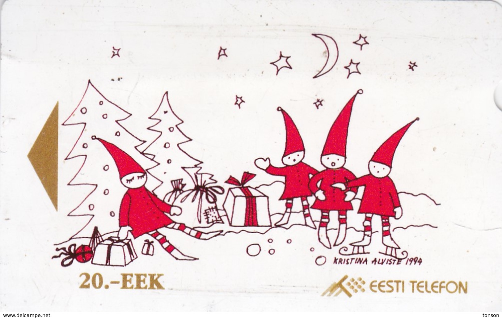 Estonia, ET 023,  Alcatel Christmas Set,  Christmas Tide In The Forest, 2 Scans. - Estonie