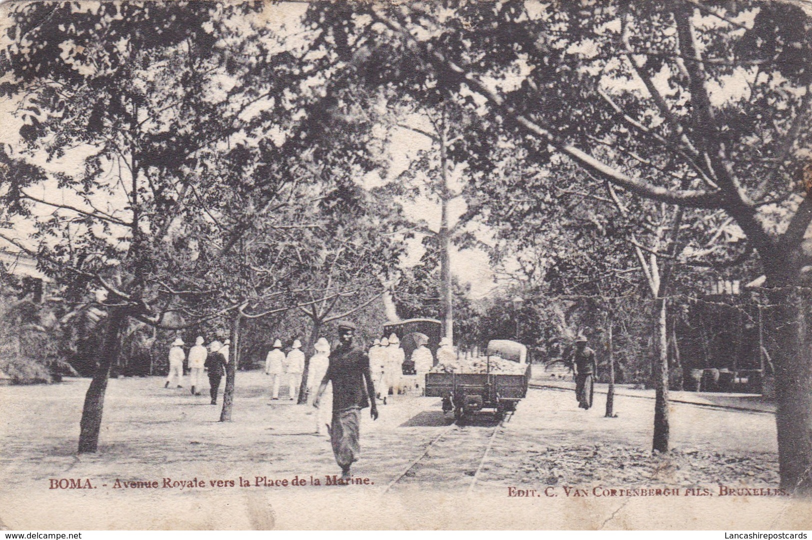 Postcard Boma Avenue Royale Vers La Place De La Marine Congo DRC Undivided Back My Ref  B12390 - Belgian Congo