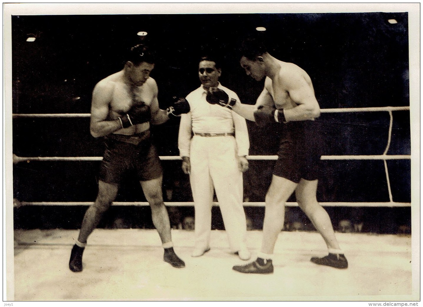 Match De Boxe 1930 Avec Antoine Paolino Contre Maurice Griselle,photo Originale 13/18 - Sport