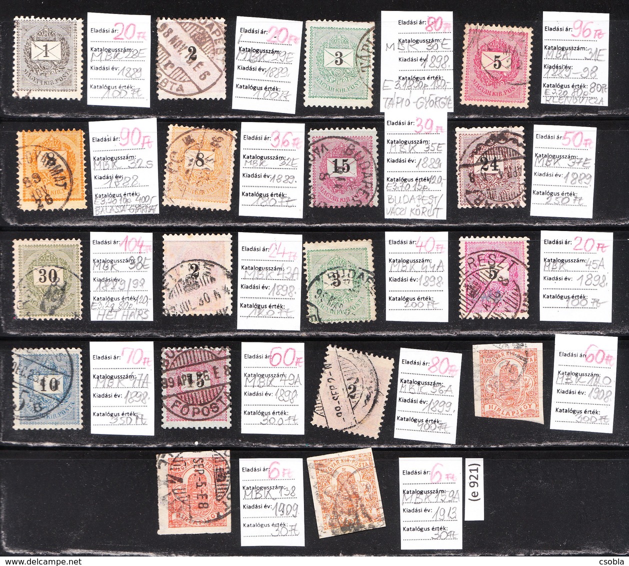 Blackful Number Of Landscapers With Letter Value 1888-1913. Years 18 Pieces, (e 921) - Used Stamps