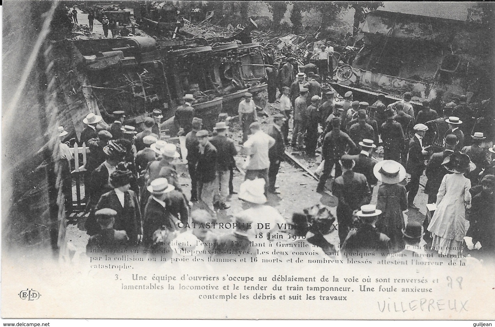 78 - VILLEPREUX LES CLAYES - CATASTROPHE Du 18 Juin 1910 - Accident Express 477 Allant à Granville - ELD - - Trains