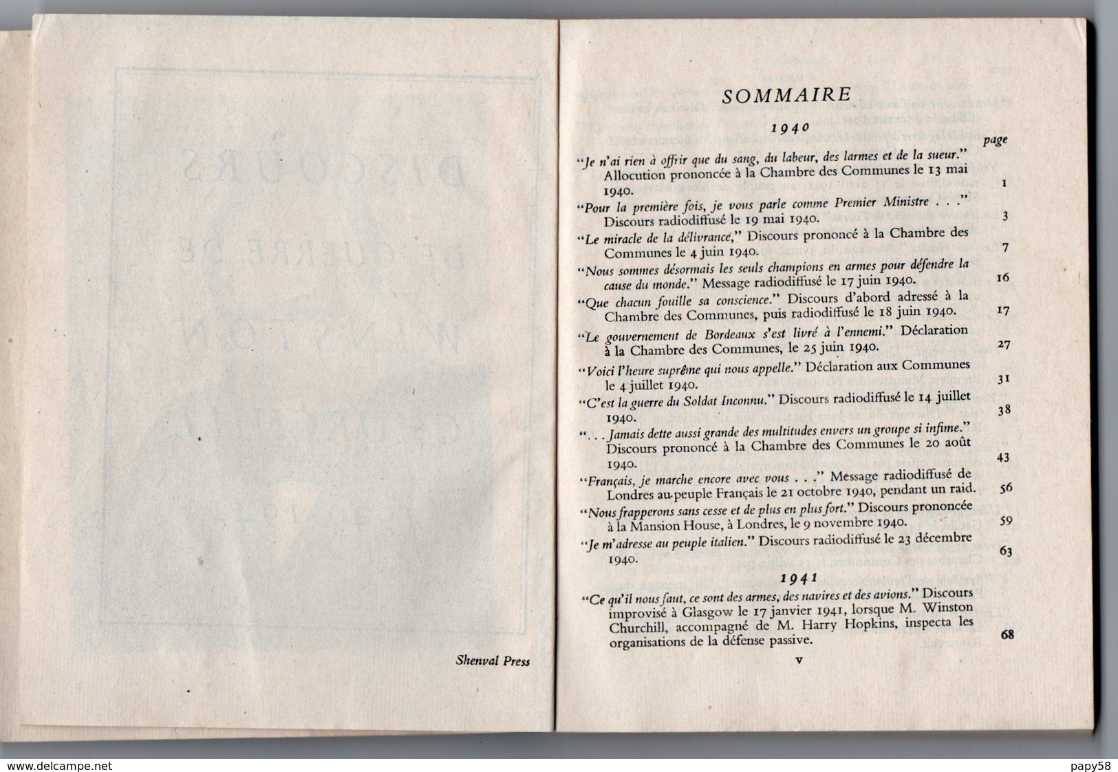 Livres, BD, Revues > Français > Non Classés Winston Churchill Discours De Guerre 1940/ 1942 - Autres & Non Classés