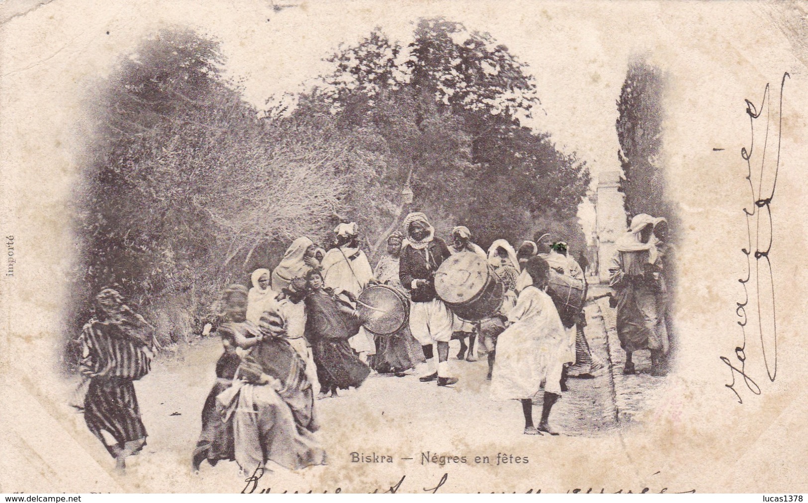 BISKRA / NEGRES EN FETES / CIRC 1904 - Biskra