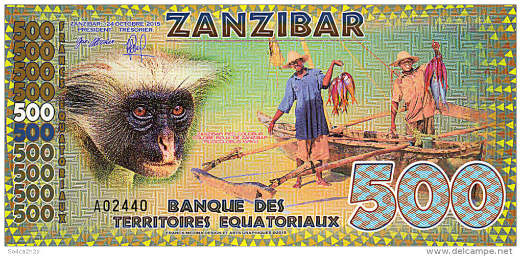 ZANZIBAR Equatorial Territories 500 Francs   2015 UNC - Fictifs & Spécimens