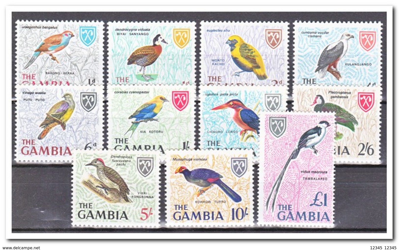 Gambia 1966, Postfris MNH, Birds ( Not Compleet Set 1.5 And 2p Missing ) - Gambie (1965-...)