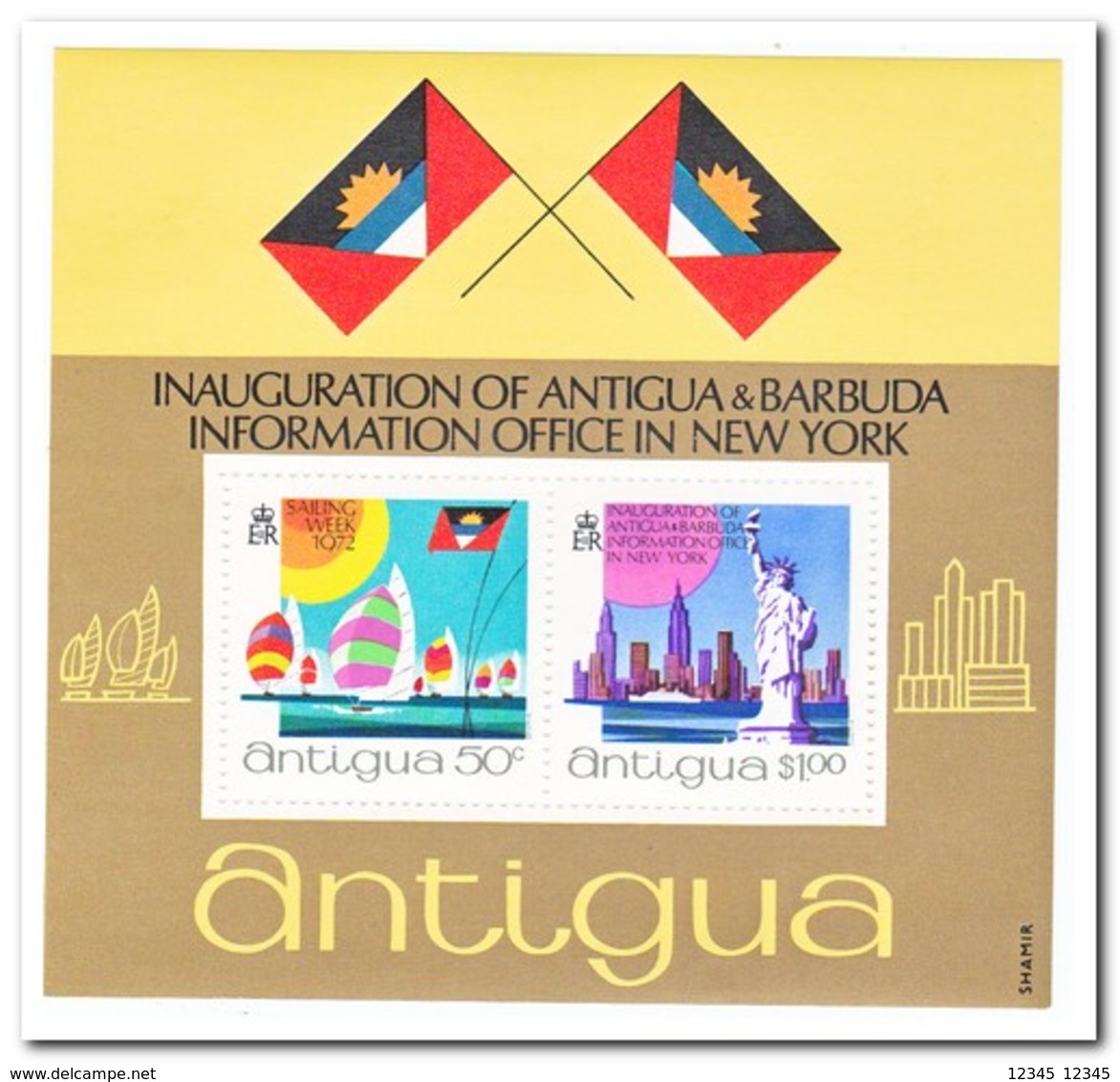 Antigua 1972, Postfris MNH, Inauguration Information Office In New York - Antigua En Barbuda (1981-...)