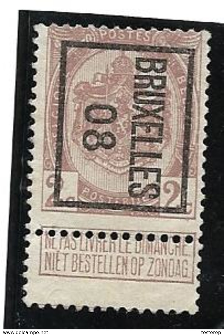 Bruxelles 08   2 Ct.brun N° 82 Type B - Typo Precancels 1906-12 (Coat Of Arms)