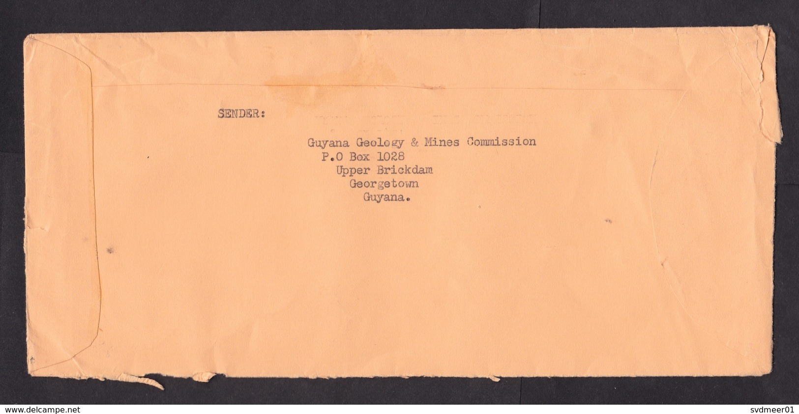 Guyana: Airmail Cover To Netherlands, 3 Stamps, Value Overprint, Caricom Day, Rare Real Use, Mines Comm (roughly Opened) - Guyana (1966-...)