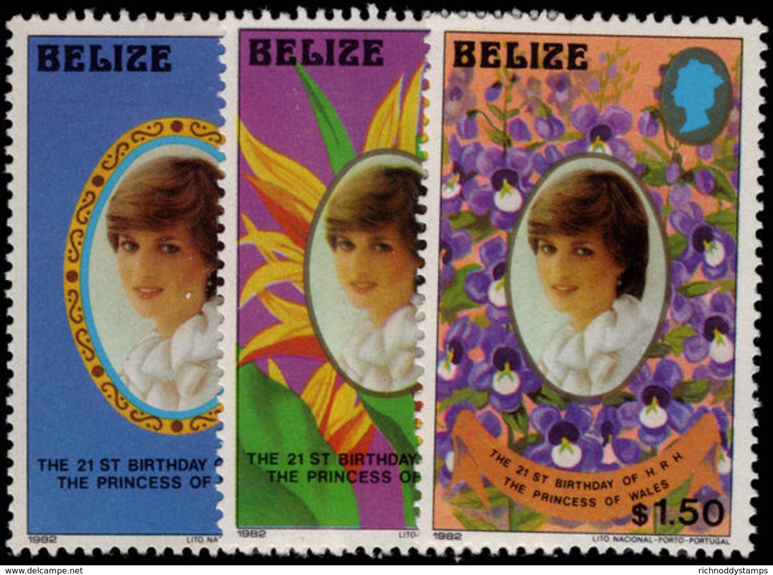 Belize 1982 Princess Diana Large Format Unmounted Mint. - Belize (1973-...)