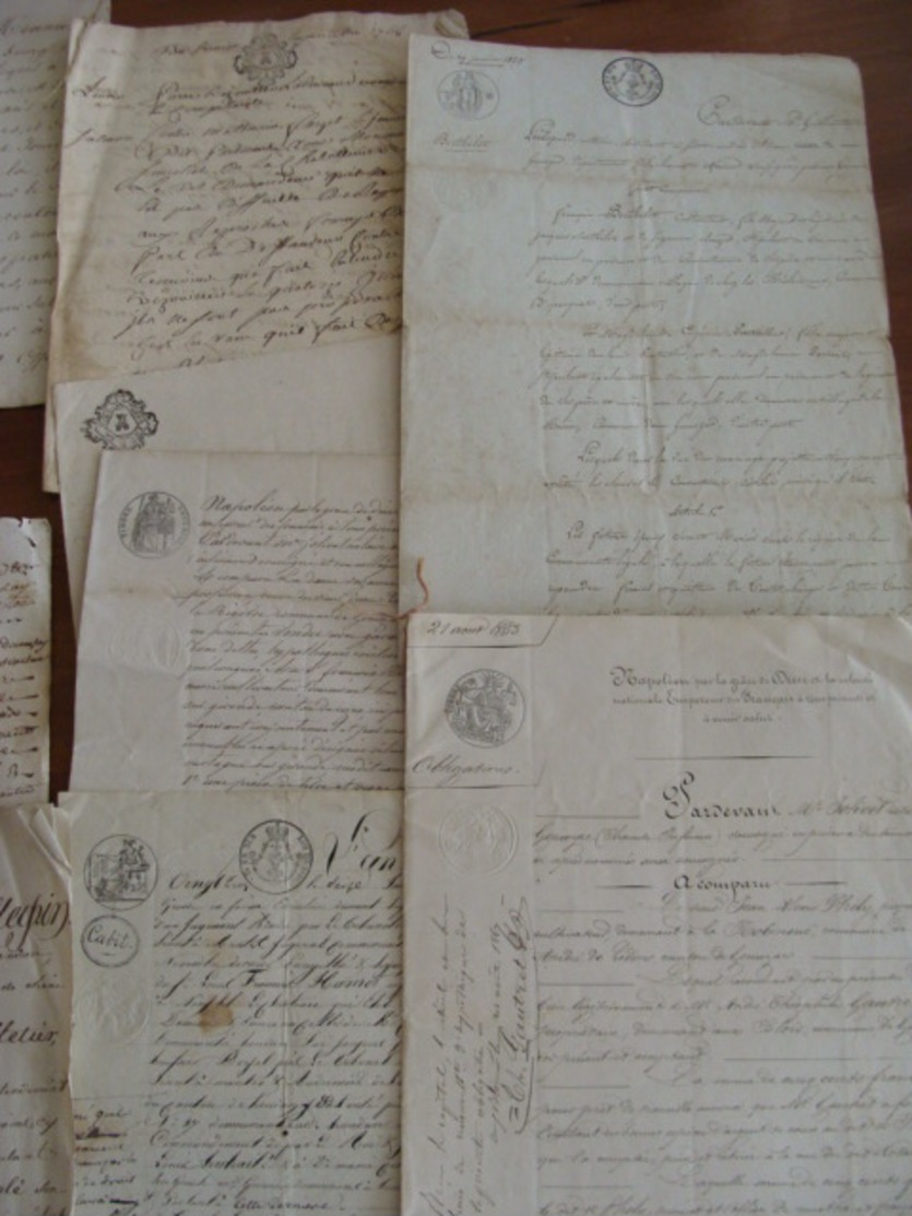 GROS LOT 260 MANUSCRITS DOCUMENTS CACHET GENERALITE MARQUES FISCALES FIN XVII A XIXe VOIR PHOTOS