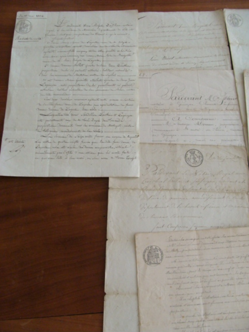 GROS LOT 260 MANUSCRITS DOCUMENTS CACHET GENERALITE MARQUES FISCALES FIN XVII A XIXe VOIR PHOTOS