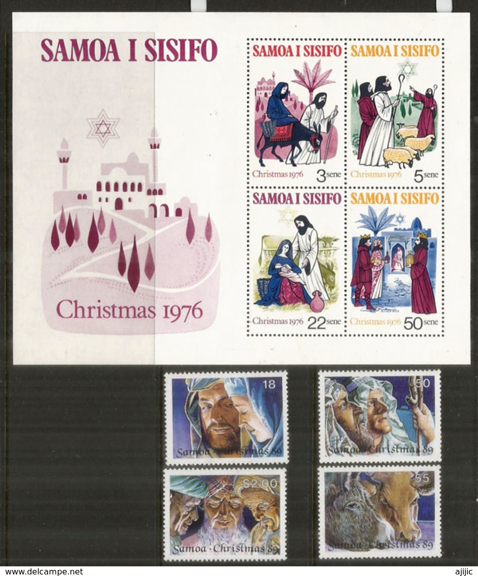 NOËL Aux SAMOA.  Scènes De La Nativité, Années 1989 & 1976  Série + Bloc-feuillet Neufs ** Côte 10,00 Euro - Samoa